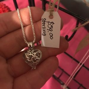 Vantel pearls full heart cage necklace